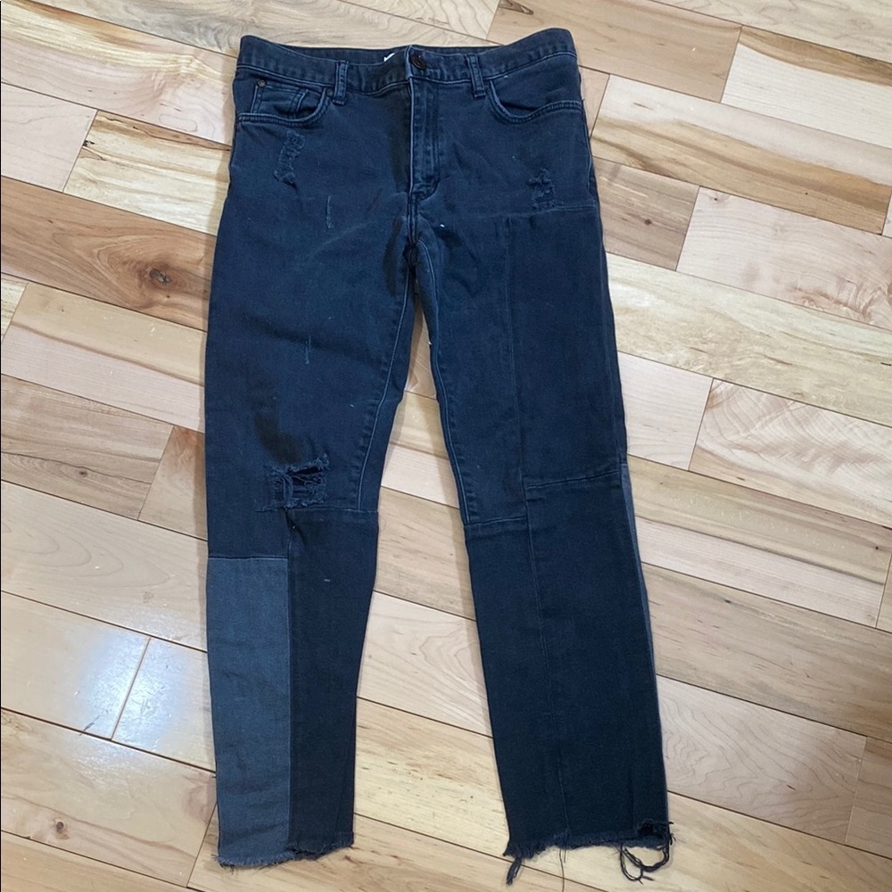Sandro Paris Monochrome Patchwork Jeans